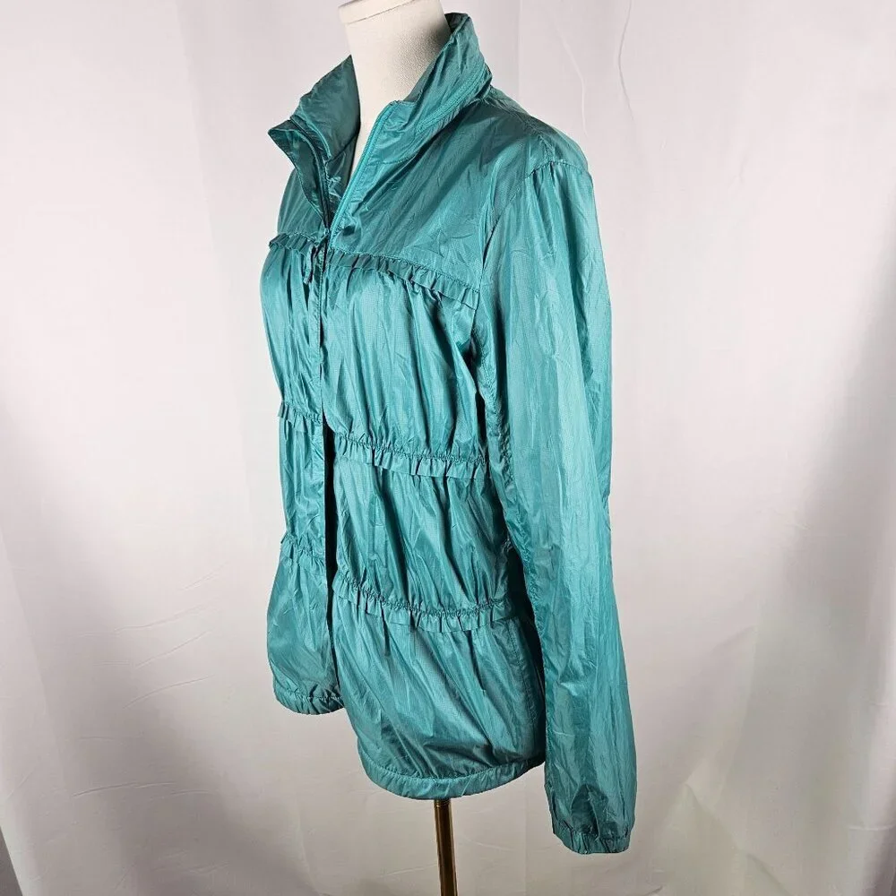 PrAna‎ Womens Tegan Yoga Jacket Large Turqoise Polyester Water-Resistant Zip